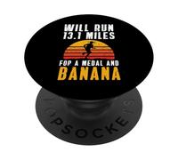 Will Run 13.1 Miles For A Banana Half Marathon Runner PopSockets Adhesive PopGrip