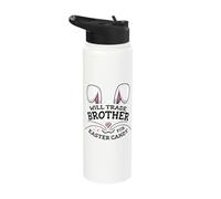 Will Trade Brother for Easter Candy Bunny Face Stainless Steel Insulated Water Bottle