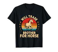 Will Trade Brother For Horse Riding Funny Equestrian Vintage T-Shirt