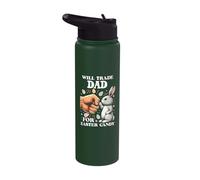 Will Trade Dad for Easter Candy Easter Bunny Fist Stainless Steel Insulated Water Bottle