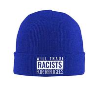 Will Trade Racists for Refugees Men Women Watch Cap Warm Knit Caps Daily Knit Hat for Everyday Winter Helmet Liner