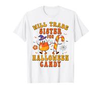 Will Trade Sister for Halloween Candy Corn Kids Boys Girls T-Shirt