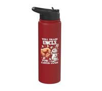 Will Trade Uncle for Easter Candy Easter Bunny Fist Stainless Steel Insulated Water Bottle