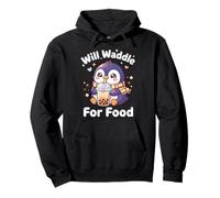 Will Waddle For Food Penguin Kawaii Cute Funny Pullover Hoodie