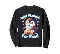 Will Waddle For Food Penguin Kawaii Cute Funny Sweatshirt