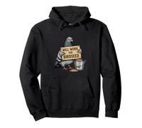 Will Work For Birdseed Funny Pigeon Breeder Pullover Hoodie
