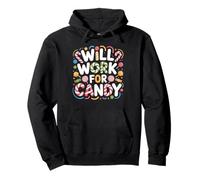 Will Work for Candy Children's Candy Lollipops Bear Funny Pullover Hoodie