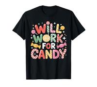 Will Work for Candy Children's Candy Lollipops Bear Funny T-Shirt