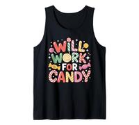 Will Work for Candy Children's Candy Lollipops Bear Funny Tank Top