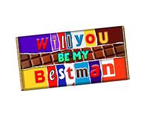 Will You Be My Best Man Chocolate Bar Wrapper Label Novelty Gift for Wedding CH-624 (without chocolate bar)