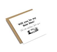 Will You Be My BestMan Square Card - Wedding Marriage Friends Big Day Funny Joke Humour Engagement Kraft Envelope Presents Personalised/Blank Messages(Blank Message)
