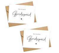 Will You Be My Bridesmaid Card - 2Pack Bridesmaid Proposal, 8 * 6Inch, With Kraft Paper Envelope