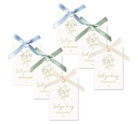 Will You Be My Bridesmaid Card, 6 Elegant Bridesmaid Proposal Cards, 10x7 cm Maid of Honor Invitation, Perfect for Bridesmaid Gifts and Proposals (Three colors)