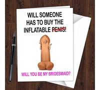 Will You be My Bridesmaid Card Funny Rude Female Wedding Maid of Honor L294