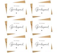Will You Be My Bridesmaid Cards, 6 Pack Bridesmaid Proposal Invitations, Elegant Wedding Invitations With Kraft Envelopes, Be My Bridesmaid Gifts For Wedding Party