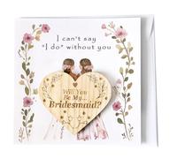 Will You Be My Bridesmaid Gift,Bridesmaid Proposal Card Wooden Hanging Heart Plaque with Envelope,Bridesmaid Proposal Wedding Friendship Present Sign for Sister Friends Family