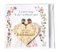 Will You Be My Bridesmaid Gift,Envelope and Wooden Heart Plaque Decoration Keepsake,Bridesmaid Proposal Card from Bride To Be for Sister Friends Family Maid of Honour Proposal (White)