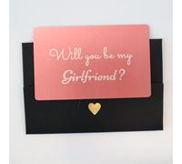 Will you be my Girlfriend? - LOVE Messages Card: A Heartfelt Proposal for the one you love | love message card with orange envelope - powerful intimacy for her (Pink with Black Envelope)