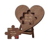 Will You Be My Girlfriend - Quieres Ser Mi Novia, Be My Girlfriend Proposal Card Ideas, Will You Be My Girlfriend Sign, Engraved Wood Heart Puzzle Piece Sign, Romantic Gift for Valentine's Day