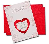 Will You Be My Girlfriend? Scratch Off Card - Cute & Romantic Way to Ask Her Out - Girlfriend Proposal - Relationship Reveal Surprise Card with Red Heart Scratch Sticker & Sparkly Red Envelope - 2pcs