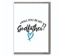 Will You Be My Godfather Card Christening Proposal Baby Announcement Cute Heart Design CHRIST02