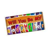 Will You Be My Godfather Chocolate Bar Wrapper Novelty Present Gift For Baby Christening Baptism Inviting Godparents CH-9269 (with chocolate bar (100g))