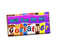 Will You Be My Godfather Christening Baptism Invitation Chocolate Bar Wrapper CH-269 (with chocolate)