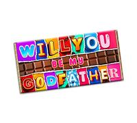 Will you Be My Godfather Novelty Chocolate Bar Wrapper Gift Baptism Christening (#1237) (without chocolate bar)