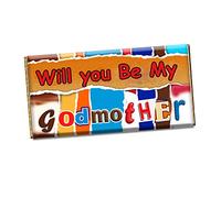 Will You Be My Godmother Christening Baptism Invitation Chocolate Bar Wrapper CH-268 (without chocolate)