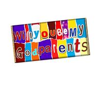 Will You Be My Godparents CHOCOLATE BAR WRAPPER Novelty Birthday Christmas Gift Present CH-385 (with chocolate bar)