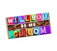 Will you be my Groom Chocolate Bar Wrapper Novelty Gift present for Marriage wedding Engagement (#1361) (with chocolate bar)