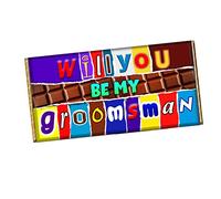 Will You Be My Groomsman Chocolate Bar Wrapper Label Novelty Gift for Wedding CH-626 (with chocolate bar)