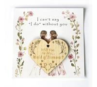 Will You Be My Maid of Honour Card with Envelope and Wooden Heart Keepsake - Elegant Maid of Honour Proposal Card, Perfect as Maid of Honour Gifts or Part of a Proposal Gift Box