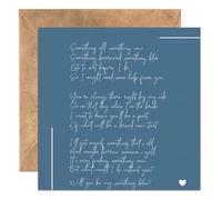 Will You Be My Something Blue Card for Bride - Blank Inside Wedding Proposal Card, Keepsake for Something Blue for the Bride Tradition