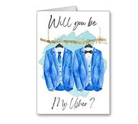 Will you be my usher Card wedding marriage suits