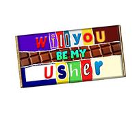 Will You Be My Usher Chocolate Bar Wrapper Label Novelty Gift for Wedding CH-625 (without chocolate bar)