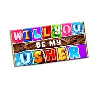 Will you be my Usher Chocolate Bar Wrapper Novelty Gift present for Marriage Engagement Birthday Baby shower Christmas (#1365) (with chocolate bar)