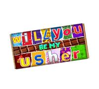 Will You Be My Usher Chocolate Bar Wrapper Novelty Gift Present For Wedding CH-9625 (with chocolate bar (100g))