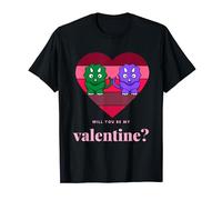 Will You Be My Valentine? Cute Valentines Day Dino Couple T-Shirt