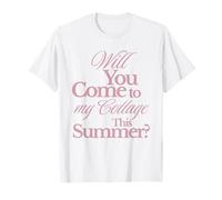 Will You Come to My Cottage This Summer? Rose Pink Valentine T-Shirt