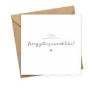 Will You Marry Me Card with Envelope, Fancy Getting Married Later? Funny Marriage Proposal Card for Girlfriend, Boyfriend or Partner, Romantic Engagement Card for Her or Him, Simple Heart Design