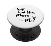 Will You Marry Me Cute Engagement Matching Newlyweds PopSockets Adhesive PopGrip