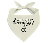 Will You Marry Me? Dog Bandana, Off-White Pet Dog Scarf Accessories, Dogs Engagement Bandana, Pets Triangle Muffler, Pet's Bandanas for Small Medium Dogs