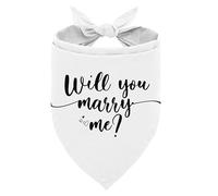Will You Marry Me? Engagement Dog Bandana - White, Small to Large Dogs (D72)