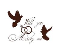 Will You Marry me Fine Carving Stickers 49.4x66.3cm Wall beautification Coffee