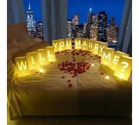 Will You Marry Me? Luminary Bags with LED Tea Light Candles, Balloons, and Rose Petals - Romantic Decorations for Proposals, Anniversaries, and Special Moments
