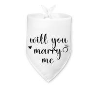 Will You Marry Me Marriage Proposal Dog Bandana Engagement Announcement Pet Triangle Scarf Accessories Wedding Party Decorations Photo Prop for Small Medium Large Dogs Cats