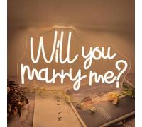Will You Marry Me Neon Sign for Backdrop, Acrylic Proposal Sign Led Marry Me Light Up Letters for Marriage Proposal Decorations Wedding Valentines Day Engagement Party