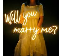 Will You Marry Me Neon Sign Large, 44" Dimmable Will You Marry Me Sign for Wall Decor, LED Neon Lights Sign for Engagement Party, Wedding, Proposal, Valentine's Day, Wedding Company, Warm White