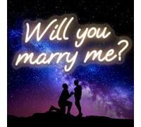 Will You Marry Me Neon Sign, Marry Me Light Up Letters for Wedding Proposal Decorations, Warm White, 16.5 x 8.3 inch